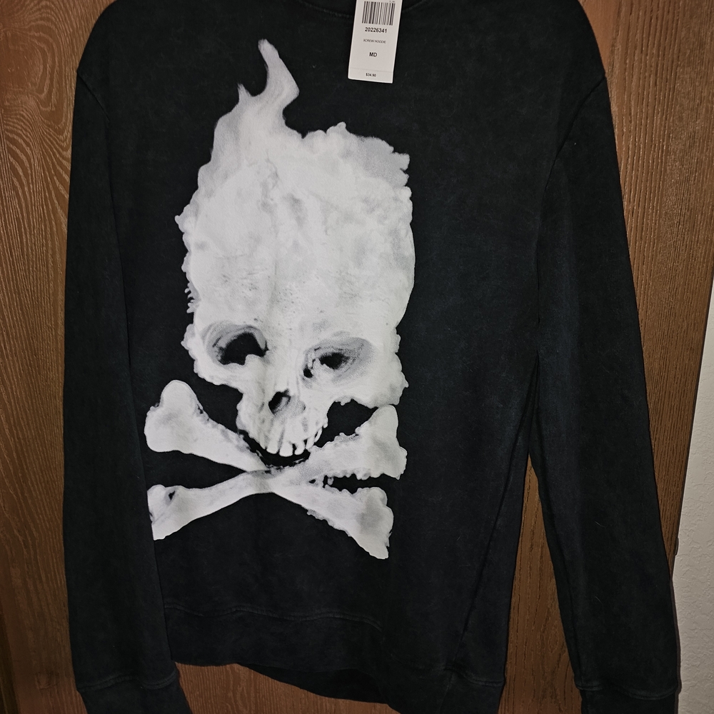 Hot Topic Black Skull Sweatshirt